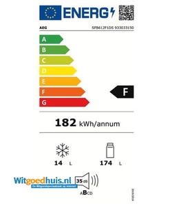 AEG SFB612F1DS inbouw koelkast