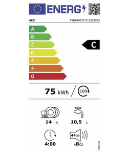 AEG FSB64907Z inbouw vaatwasser