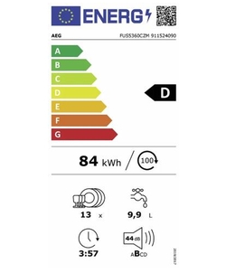 AEG FUS5360CZM inbouw vaatwasser