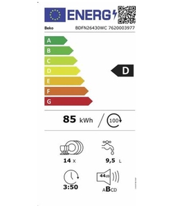 Beko BDFN26430WC vaatwasser