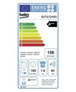 Beko B3T6724W2 wasdroger