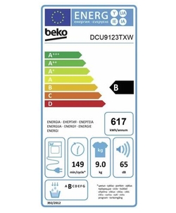 Beko DCU9123TXW wasdroger