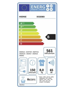 Hisense DCGE803 wasdroger