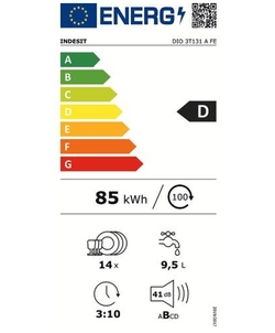 Indesit DIO3T131AFE inbouw vaatwasser