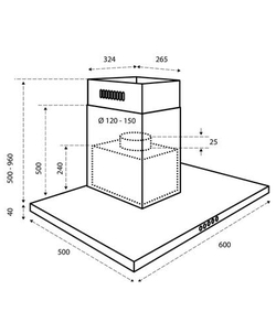 Inventum AKB6004ZWA afzuigkap