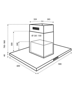 Inventum AKE9004ARVS afzuigkap