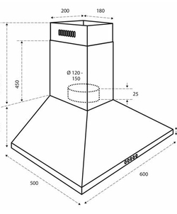 Inventum AKP6000RVS afzuigkap