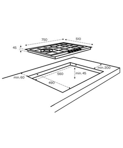 Inventum IKG7523WGRVS inbouw kookplaat