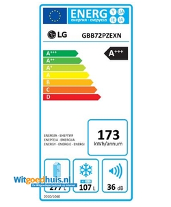 LG GBB72PZEXN koel / vriescombinatie