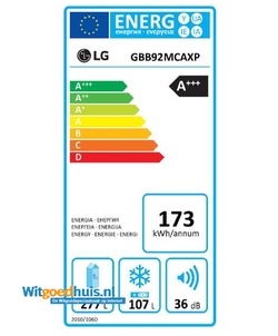 LG GBB92MCAXP koel / vriescombinatie