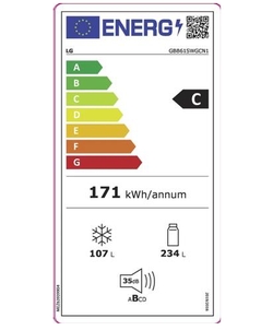 LG GBB61SWGCN1 koelkast