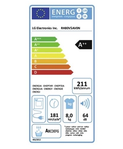 LG RH80V5AV0N wasdroger