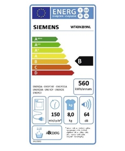 Siemens WT43N209NL wasdroger