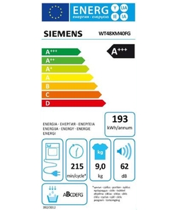 Siemens WT48XM40FG extraKlasse wasdroger