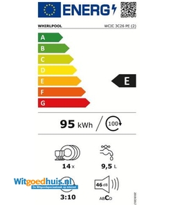 Whirlpool WCIC 3C26 PE inbouw vaatwasser