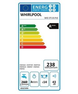 Whirlpool WIO 3T133 PLE inbouw vaatwasser