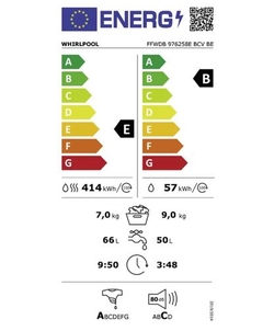 Whirlpool FFWDB 976258E BCV BE was-droogcombinatie