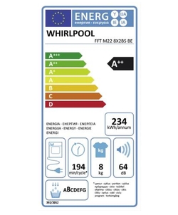 Whirlpool FFT M22 8X2BS BE wasdroger